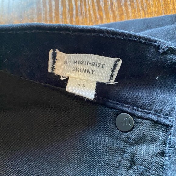 Madewell 9″ High-Rise Skinny Black Jeans Pants Size 25 Stretch Denim - Picture 2 of 7